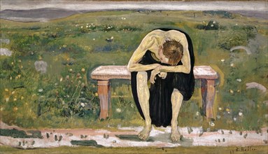 Disappointed Soul, c. 1891/1892, oil on canvas, 38.3 x 65.7 cm, signed lower right: F. Hodler.,