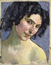 Portrait of the model Giulia Leonardi, 1910, oil on canvas, 40.8 x 32.4 cm, Dated and signed lower