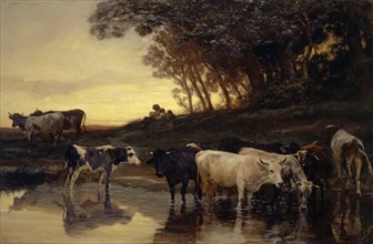 Cows at the Potions, 1868, oil on canvas, 137 x 204 cm, signed and dated lower right: RKoller [R