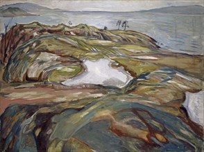 Coastal landscape, 1918, oil on canvas, 120.9 x 160 cm, signed and dated lower right: E Munch 1918,