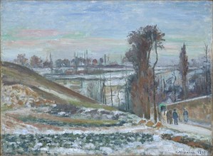 Effet de neige à l'Hermitage, 1875, oil on canvas, 54.2 x 73 cm, signed and dated lower right: C.