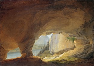 View from the Beatus Cave to Lake Thun, 1776, oil on canvas, 54.3 x 76.2 cm, signed and dated in