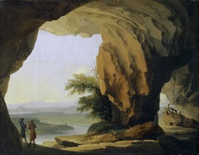 Landscape Composition with Beatus Cave, c. 1774/1777, oil on canvas, 29.2 x 37.5 cm, signed lower
