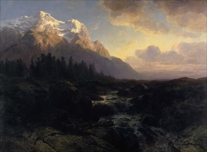 The Rosenlauital with the Wetterhorn, 1856, oil on canvas, 173.5 x 239 cm, signed and dated lower