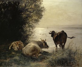 Cows on the Lakeshore, 1871, oil on canvas, 114.5 x 141.5 cm, signed and dated lower right: RKoller