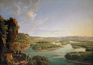 View from the Isteinerklotz upriver to Basel, around 1819, oil on canvas, 88.5 x 124.5 cm, not