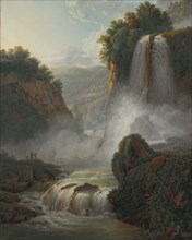 Waterfall at Tivoli, 1805, oil on canvas, 73 x 59 cm, signed, inscribed and dated lower left: P