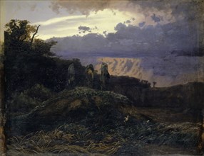The Megalithic Tomb, 1847, oil on canvas, 60.2 x 77.5 cm, signed lower left: A. Böcklin, Arnold