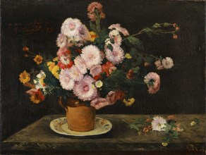 Bouquet d'asters, 1859, oil on canvas, 46.6 x 61.5 cm, monogrammed lower right: G. C ., inscribed