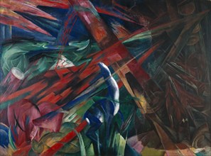 Animal Fates (The trees showed their rings, the animals their veins), 1913, oil on canvas, 194.7 x