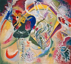 Improvisation 35, 1914 (May), oil on canvas, 110.3 x 120.3 cm, Monogrammed and dated lower left: K