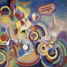 Hommage à Blériot, 1914, Glue tempera on canvas, 250 x 251 cm, Inscribed, dated and signed at the