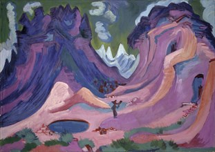 Amselfluh, 1922, oil on canvas, 120 x 170.5 cm, signed lower right: E.LKirchner, Inscribed and