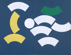 Composition à cercle et à segments de couronne de cercle, 1935, oil on canvas, 50 x 65 cm,