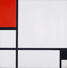 Composition no. I, avec rouge et noir, 1929, oil on canvas, 52.3 x 52.2 cm, monogrammed and dated