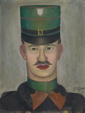 Policeman, 1922, oil on pavatex, 49 x 37.5 cm, signed and dated lower right: E.Schöttli, 22