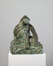 Resting shepherdess, 1918, bronze, 42 x 38 x 41.5 cm, signed on the left base below: C. Burckhardt