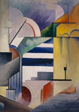 Abstract Composition I, 1917/18, oil on canvas, 50 x 35.5 cm, monogrammed lower right, Helmuth