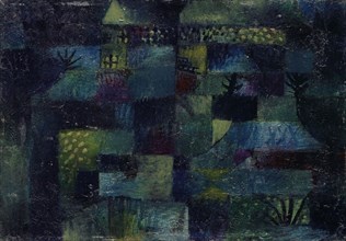 Terraced Garden, 1920, 181, oil on board, 28 x 40 cm, signed lower left: Klee, inscribed on the top