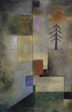 Small Fir Tree, 1922, 176, oil on nettle cloth on cardboard, 31.6 x 20.2 cm, signed and dated lower