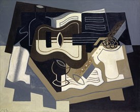 Guitare et clarinette, 1920 (March), oil on canvas, 73 x 92 cm, signed and dated lower left: Juan