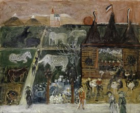 The White Elephants, 1931, oil on canvas, 65 x 81 cm, signed on the reverse: W.K., Wiemken, .,