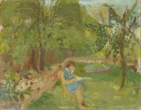 Girl in the Garden, 1929, oil on canvas, 36 x 46 cm, unmarked, Walter Kurt Wiemken, Basel 1907–1941
