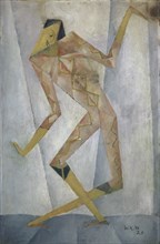 Harlequin, 1925, oil on cardboard, 36.5 x 24 cm, monogrammed and dated lower right: W.K.W, 25.,