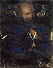 Preparation., Single Figure Study, 1920-1930, oil on paper, 21 x 16 cm, unmarked, Otto Meyer-Amden,