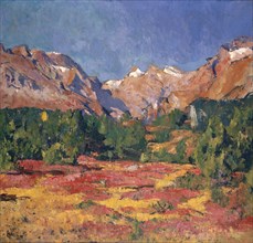 Paesaggio d'autunno, 1927, oil on canvas, 100.4 x 104.9 cm, monogrammed lower left: GG [ligated],