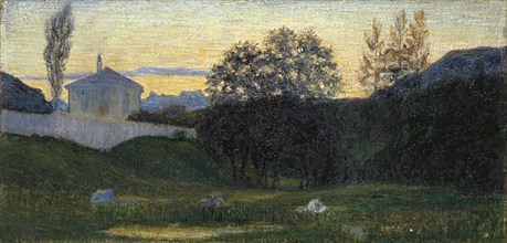 Dusk, 1897, oil on canvas, 29.5 x 60.5 cm, signed and dated lower left: G Giacometti 1897, Giovanni