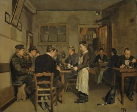 The Pension, 1879, oil on canvas, 38.1 x 46 cm, monogrammed and dated lower right: F. H., ..79,