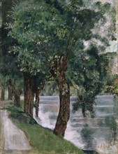Willows on the Rhone, c. 1885, oil on canvas, 34.9 x 27 cm, signed lower right: F. Hodler,