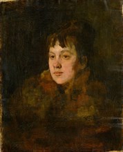 Portrait of a Lady in a Fur, 1876, oil on canvas, 61.7 x 50.3 cm, Signed and dated in the center