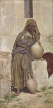 Arab woman at the fountain, 1884, oil on canvas, 41 x 20.5 cm, signed and dated lower right: