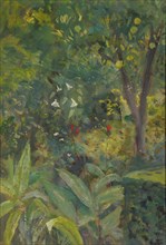 Southern garden, oil on cardboard, 36 x 25.5 cm, Ernst Schiess, Basel 1872–1919 Valencia