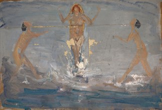 Eurythmic Dance in the Sea, oil on board, 34.5 x 50.5 cm, Ernst Schiess, Basel 1872–1919 Valencia