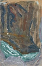 Sea surf in rock cleft, oil on cardboard, 40.5 x 26.5 cm, Ernst Schiess, Basel 1872–1919 Valencia