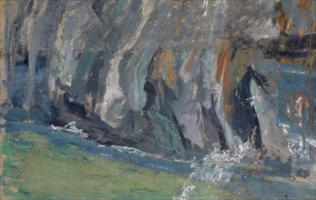 Surf on rock, oil on cardboard, 26.5 x 41 cm, Ernst Schiess, Basel 1872–1919 Valencia
