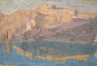 Rocky side of the Tagus at Toledo, oil on cardboard, 28 x 41.5 cm, Ernst Schiess, Basel 1872–1919