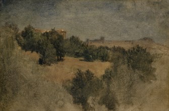 Landscape near Palestrina, 1853, oil on canvas, 16 x 24.4 cm, unsigned, Arnold Böcklin, Basel