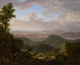 View from the Muttenzer quarry on Basel and the Rhine plain, 1807/1809, oil on canvas, 77.5 x 95
