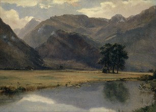 Landscape in Canton Uri, 1857-1861, oil on paper on canvas, 29 x 40.4 cm, not marked, Alexandre