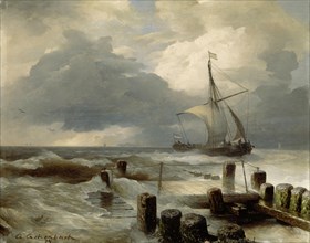 Seascape, 1894, oil on panel, 39.2 x 49.8 cm, signed and dated lower left: A. Achenbach, 94,