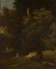 Rider in the Forest, oil on canvas, 45 x 37.5 cm, unsigned, Jan Vermeer van Haarlem d. Ä., Haarlem
