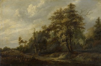 Forest Path with Staffage, Oil on Oak, 56.5 x 83 cm, Not specified, François van Knibbergen, Den