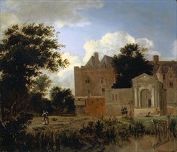 Nijenrode Castle, c. 1665, oil on oak, 34.2 x 39.5 cm, unsigned, Jan van der Heyden, Gorinchem