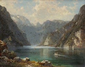 Morgenstimmung am Königssee, oil on canvas, 16 x 20 cm, signed lower right: L. Sckell, Ludwig