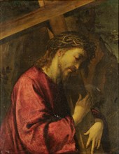 Christ bearing the cross, oil on copper, 30 x 25 cm, unsigned, Italienischer Meister, 16. Jh.