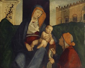 Madonna with Child and a Believer, c. 1506/07, resin tempera on poplar wood, 43 x 53.6 cm,